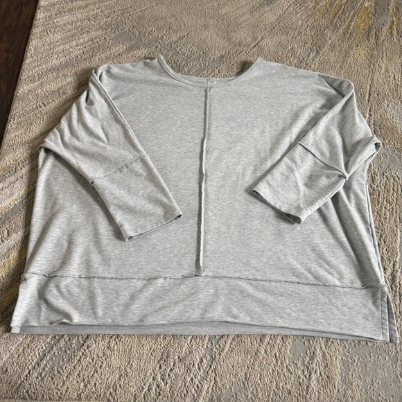 Spanx pullover gray sweatshirt Perfect Length Top Dolman 3/4 Sleeve 3X - Picture 2 of 9